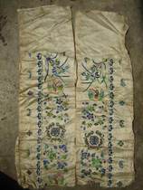 Qing Dynasty boutique pimple gold thread silk embroidery slice pair of five fubai baizu phoenix flower picture 1