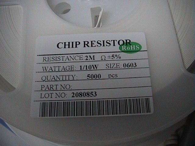 0603 Chip resistance 2 ohms 2M5 % accuracy 100PCS=1 yuan 5K disk=11 yuan