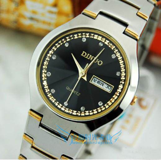 热卖谛诺表dinuo名表精密防水钢带情侣对表男女款石英表蒂诺手表_不