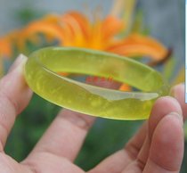 Shaanxi specialty Lantian yellow turmeric jade bracelet# Golden jade jewelry Health Care effect is complete