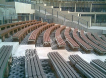 Plastic wood bench Gymnasium Park chair anticorrosive wood bench bus Pavilion long wooden chair outdoor chair