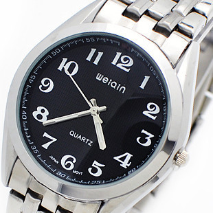 刻度 正品 数字刻度 威琴weiqin 经典 复古石英表 钢带 男士手表