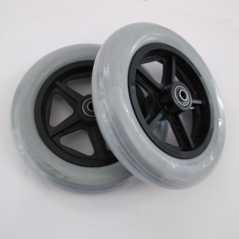 pu发泡轮椅前小轮聚氨酯轮椅前轮轮椅轮子轮椅前轮7寸轮椅前轮
