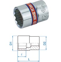 Taiwan KINGTONY Blue belt 6 3mm (1 4)Inch 12 angle thin wall sleeve 15 32(11 906mm)