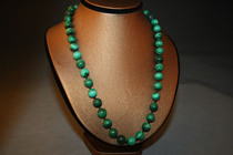 Old natural malachite necklace