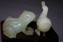 Old natural jade frog quack duck special price 2