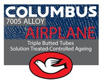 Columbus small pigeon pipe aluminum sticker logo custom made after order