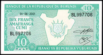 Burundi banknotes RMB10  1 new full article in a new full article
