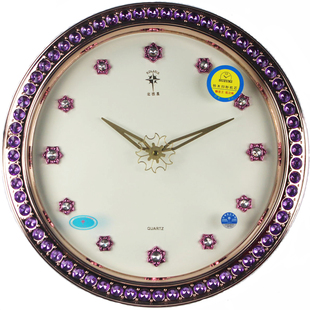 挂钟 北极星时尚镶钻静音挂钟 现代简约艺术石英钟表包邮 客厅个性