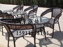 Wicker patio chairs dining table and chairs combination furniture rattan chairs bar chairs yi zhuo er yi