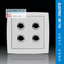 ABB switch socket panel Deyun series four-column audio socket AS342 White