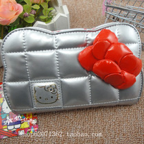 Foreign Trade Promotion Hello Kitty Solid Butterfly Knot in wallet Korean version Fashion silver soft face Money clip