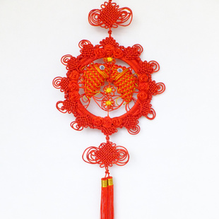 中国结大号双鱼挂件春节装饰高档喜庆礼品风水福字特色工艺品