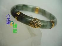 (Xingjia Workshop) Jade Jade Bracelet Treatment Repair Personality Customized K Gold Inlay 9212
