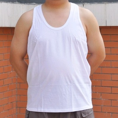 中老年男士纯棉跨栏汗背心宽松全棉老头汗衫 老人内衣打底衫特价_3折
