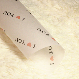 5枚我爱你手工皂纸糖纸布丁瓶包装纸冷制皂纸包装纸防油纸透明纸