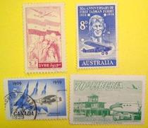 Syria Australia Liberia Air Canada ticket old 4 pieces