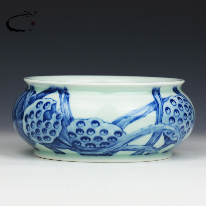 And auspicious jing DE treasure glair lotus washed jingdezhen ceramic writing brush washer from kung fu tea tea accessories