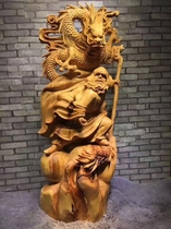 Muyugen Carving factory Yulong Dharma ancestor Qinling Yabai boneless old material hollow carving home decoration direct sales