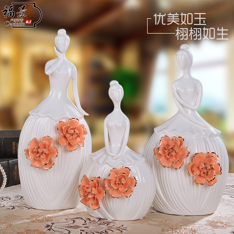 European home decoration ceramics handicraft furnishing articles figures sitting room decoration in modern western female furnishing articles gift items