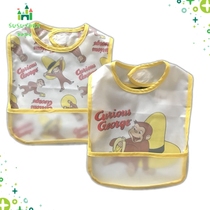 susuyora little monkey George waterproof bib food bag cotton eva resin coating