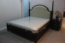 American country multi-color optional rubber wood American big bed old bedside table full solid wood bed fabric big bed