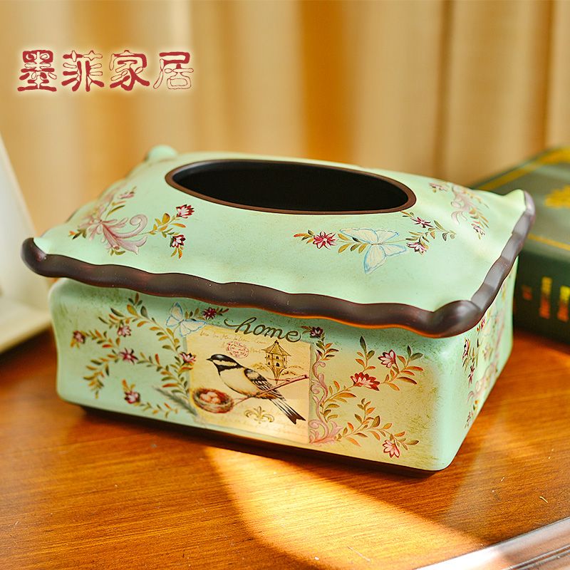 American ceramic paper towel box of Europe type style decorative furnishing articles paper suction box of home sitting room dining - room table in cartons