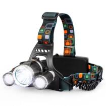 paulone ZY0026 outdoor LED high light three lights T6 headlamp long-range rechargeable fishing headlamp travel landing