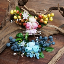 New bride hand simulation flower Berry bridesmaid headgear floral headdress hair ornaments photography Moren hair accessories
