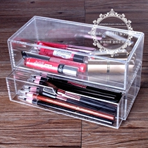 Transparent desktop narrow two-layer eyebrow pencil color pencil lip color lipstick jewelry debris sorting storage drawer box custom