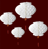 Ching Ming Festival cold food plastic paper small lantern white honeycomb Peace lantern funeral pendant Memorial supplies decoration