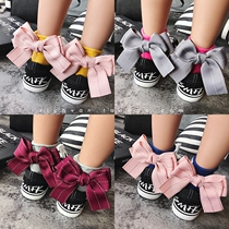 Japanese soft cute Korean strap heel big bow curling students cotton socks women socks pile socks decorative socks tide