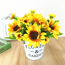 Retro Iron Art Flower Arrangement Fake Flower Decoration Flower Emulated Flower Suit Dried Flower Living Room Adornment Table Potted Flowers