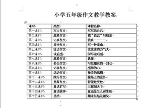 五年级小学作文教学教案\/教学设计\/word+ppt优