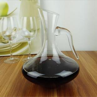 透明玻璃醒酒器 decanter醒酒壶包邮 手柄分酒器水晶玻璃制品wine