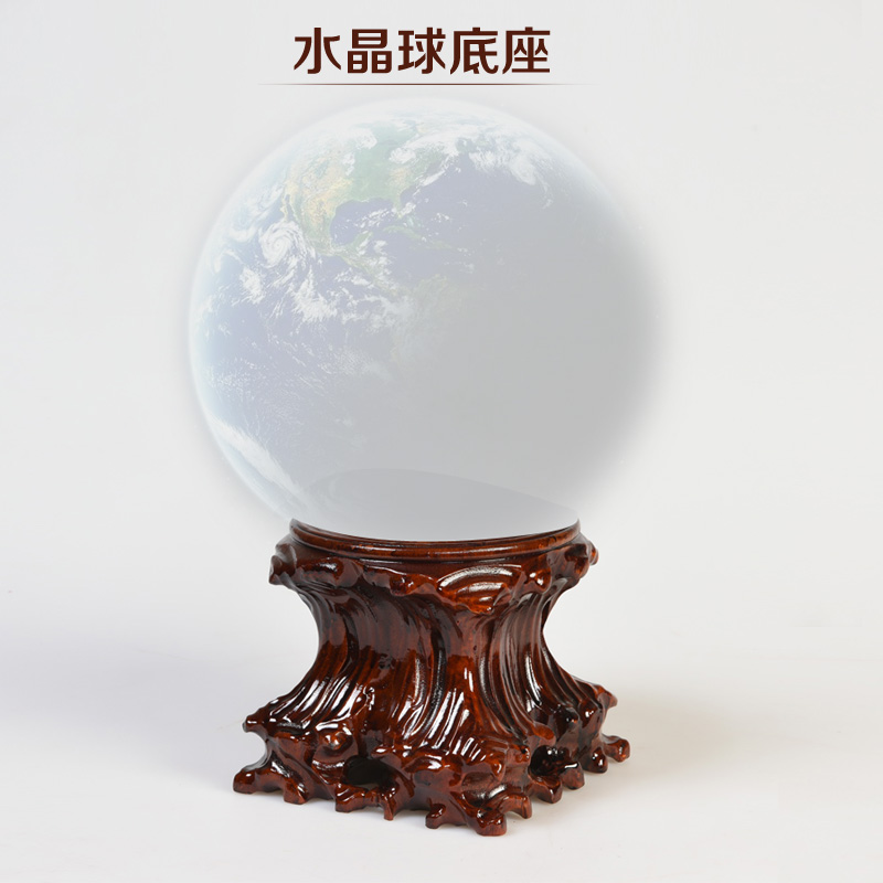 Pianology picking crystal ball base wood carving stone can be excavated convex solid wood base gourd egg holder base