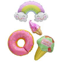 Cute cartoon doughnut balloon ice cream aluminum film balloon layout birthday party wedding decoration dress toy