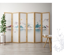 Modern Chinese folding mobile screen Living room Xuanguan Folding Screen Partition Bedroom Tea Building Restaurant Hotel Semi-Overdraft Screen