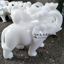 Natural White Jade Elephant Feng Shui Modern Home Simple Desktop Zucai Pure Handmade Jade Ruyi Crafts
