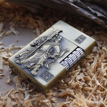 Retro personality inflatable grinding wheel Lang sound lighter open fire creative mens clatter gift relief Guan male side slip