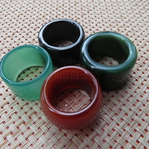 Manau wrench for mens rings natural jade green agate to refer to the tail ring of the crystal large ring