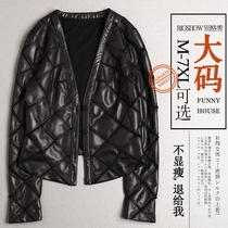 Dont show plus size leather women 200 pounds fat mm autumn coat 2018 new Korean version of thin and fat womens clothing