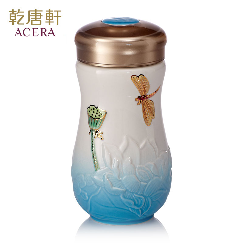 Do Tang Xuan work creative porcelain ceramic cup with coloured drawing or pattern with cover glass gifts accompanied cup with a cup of ceramic cup