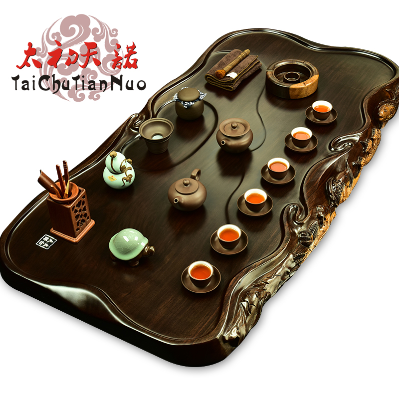 The beginning day, ebony tea tray was kung fu tea set solid wood carved sea are it tea tea tea tea table