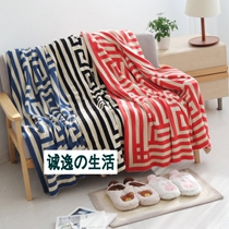 American country style pure cotton knitted blanket Cotton double-sided geometric blanket Leisure blanket Cover blanket Air conditioning blanket Sofa blanket