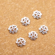 925 sterling silver jewelry platinum DIY earring 6mm floral spacer small accessories electric gold flower spacer bead allergy prevention