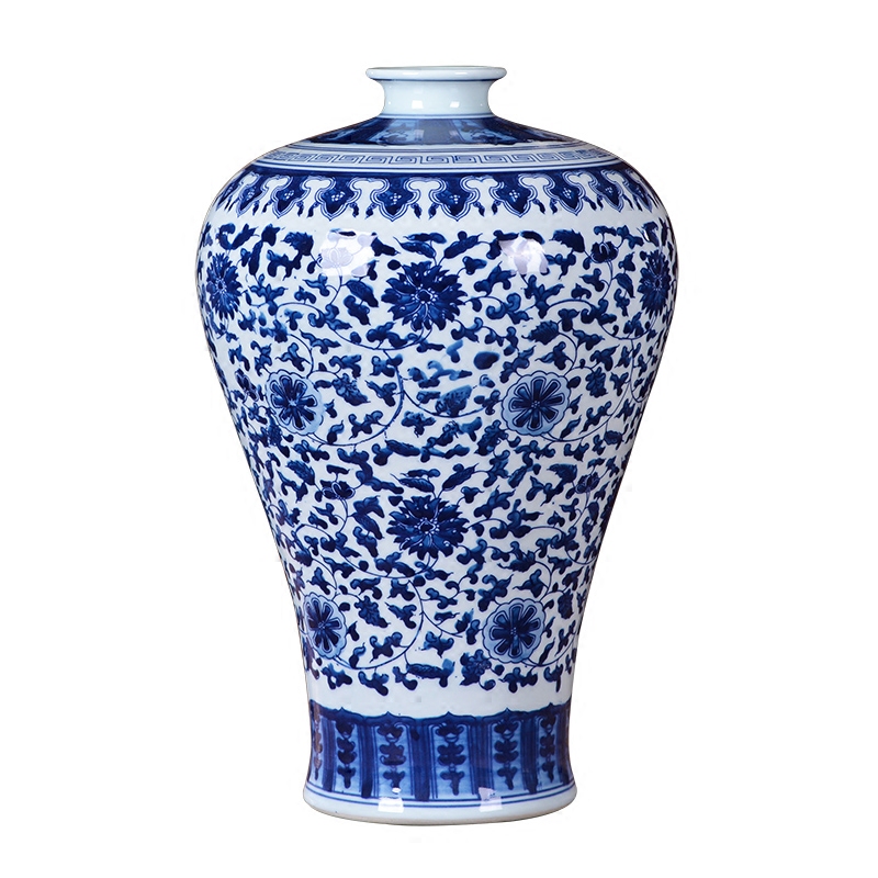 Jingdezhen chinaware bottle name plum modern blue and white porcelain vase Chinese flower arranging home decoration sitting room TV ark, furnishing articles