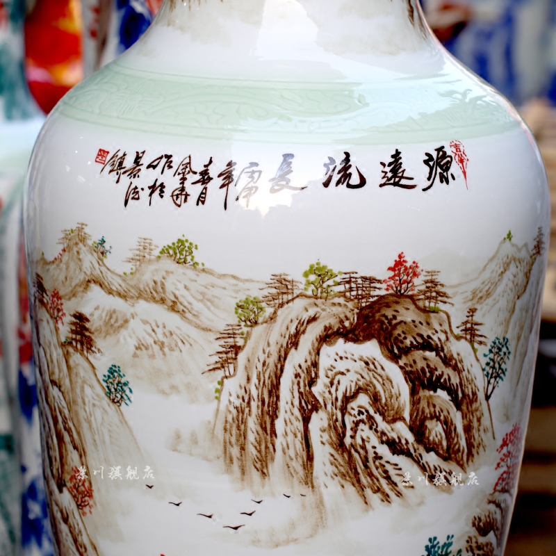 Has a long history in the hand - made porcelain of jingdezhen ceramic sitting room of large vase household of Chinese style study place adorn article