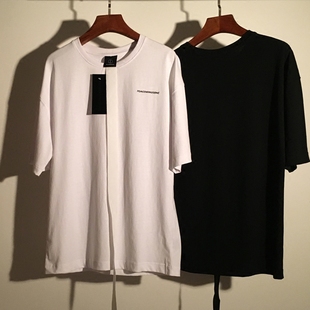 短袖peaceminusone 权志龙同款飘带男女纯色宽松短袖t桖潮 gd个人品牌