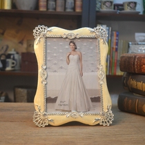 European-style metal photo frame 6-inch photo frame 7-inch photo frame photo frame exquisite diamond-encrusted home model room decoration decorations